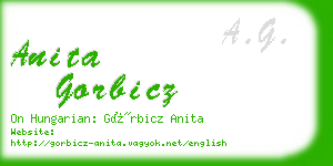 anita gorbicz business card